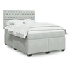 Image de Sommier à lattes de lit et matelas Gris clair 160x200cm Velours 3290960