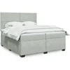 Image de Sommier à lattes de lit et matelas Gris clair 200x200cm Velours 3290996