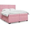 Image de Boxspring met matras fluweel roze 200x200 cm3291001