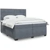 Image de Sommier à lattes de lit et matelas Gris foncé 200x200cm Velours 3291003