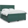 Image de Sommier à lattes de lit et matelas Vert foncé 200x200cm Velours