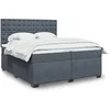 Image de Sommier à lattes de lit et matelas Gris foncé 200x200cm Velours 3291015