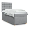 Image de Boxspring met matras stof lichtgrijs 90x190 cm3291149