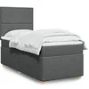 Image de Sommier à lattes de lit avec matelas Gris foncé 90x200 cm Tissu 3291157