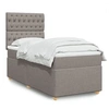 Image de Sommier à lattes de lit avec matelas Taupe 90x200 cm Tissu 3291174