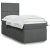 Image de Boxspring met matras stof donkergrijs 100x200 cm3291185