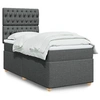 Image de Boxspring met matras stof donkergrijs 100x200 cm3291199