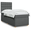 Image de Boxspring met matras stof donkergrijs 100x200 cm3291206