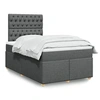 Image de Sommier à lattes de lit avec matelas Gris foncé 120x200cm Tissu 3291255