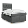 Image de Sommier à lattes de lit avec matelas Gris foncé 120x200cm Tissu 3291262