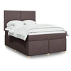 Image de Boxspring met matras stof donkerbruin 140x190 cm3291271