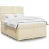 Image de Boxspring met matras stof cràmekleurig 140x190 cm3291273