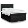 Image de Sommier à lattes de lit avec matelas Noir 140x190 cm Tissu 3291277
