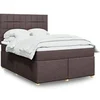 Image de Boxspring met matras stof donkerbruin 140x190 cm3291278