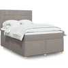 Image de Sommier à lattes de lit avec matelas Taupe 140x190 cm Tissu 3291279
