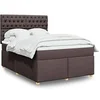 Image de Boxspring met matras stof donkerbruin 140x190 cm3291285