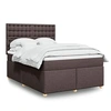 Image de Boxspring met matras stof donkerbruin 140x190 cm3291292