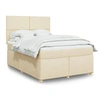 Image de Boxspring met matras stof cràmekleurig 140x200 cm3291301