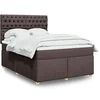 Image de Boxspring met matras stof donkerbruin 140x200 cm3291313