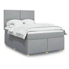 Image de Sommier à lattes de lit avec matelas Gris clair 160x200cm Tissu, lit, lit à plate-forme, lit à panneaux 3291324