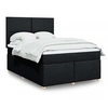 Image de Sommier à lattes de lit avec matelas Noir 160x200 cm Tissu, lit, lit à plate-forme, lit à panneaux, meuble de chambre 3291326
