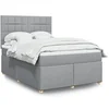 Image de Sommier à lattes de lit avec matelas Gris clair 160x200cm Tissu, lit, lit à plate-forme, lit à panneaux, meuble de 3291331