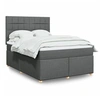 Image de Sommier à lattes de lit avec matelas Gris foncé 160x200cm Tissu, lit, lit à plate-forme, lit à panneaux, meuble de 3291332
