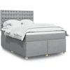Image de Sommier à lattes de lit avec matelas Gris clair 160x200cm Tissu 3291345