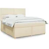 Image de Sommier à lattes de lit avec matelas Crème 180x200 cm Tissu 3291357