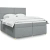 Image de Boxspring met matras stof lichtgrijs 200x200 cm3291380