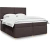 Image de Boxspring met matras stof donkerbruin 200x200 cm3291383