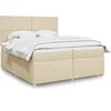 Image de Boxspring met matras stof cràmekleurig 200x200 cm3291385