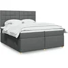 Image de Boxspring met matras stof donkergrijs 200x200 cm3291388