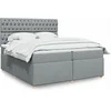 Image de Boxspring met matras stof lichtgrijs 200x200 cm3291394