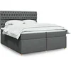 Image de Boxspring met matras stof donkergrijs 200x200 cm3291395