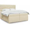 Image de Boxspring met matras stof cràmekleurig 200x200 cm3291399