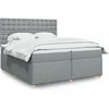 Image de Boxspring met matras stof lichtgrijs 200x200 cm3291401
