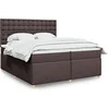 Image de Boxspring met matras stof donkerbruin 200x200 cm3291404