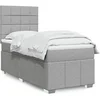 Image de Sommier à lattes de lit avec matelas gris clair 80x200 cm tissu 3291495