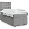 Image de Sommier à lattes de lit avec matelas gris clair 80x200 cm tissu 3291509