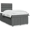 Image de Sommier à lattes de lit avec matelas Gris foncé 120x200cm Tissu 3291643
