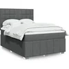 Image de Sommier à lattes de lit avec matelas Gris foncé 140x200cm Tissu, lit, lit à plate-forme, lit à panneaux, meuble de 3291692