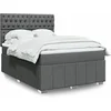 Image de Sommier à lattes de lit avec matelas Gris foncé 140x200cm Tissu, lit, lit à plate-forme, lit à panneaux, meuble de 3291699