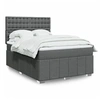 Image de Sommier à lattes de lit avec matelas Gris foncé 140x200cm Tissu, lit, lit à plate-forme, lit à panneaux 3291706