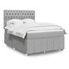 Image de Sommier à lattes de lit avec matelas Gris clair 160x200cm Tissu 3291726