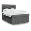 Image de Sommier à lattes de lit avec matelas Gris foncé 160x200cm Tissu 3291727