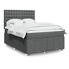 Image de Sommier à lattes de lit avec matelas Gris foncé 160x200cm Tissu 3291734