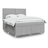 Image de Sommier à lattes de lit avec matelas Gris clair 180x200cm Tissu, lit, lit à plate-forme, lit à panneaux 3291740