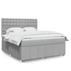 Image de Sommier à lattes de lit avec matelas Gris clair 180x200cm Tissu, lit, lit à plate-forme, lit à panneaux 3291761
