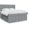 Image de Boxspring met matras stof lichtgrijs 200x200 cm3291775